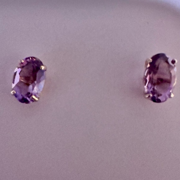 14k solid yellow gold & 1.16 carats genuine oval amethyst nwt - Picture 4 of 6